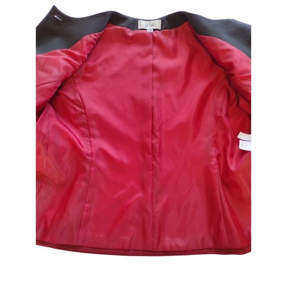Le Suit Blazer Womens 12 Houndstoothe Button Up Office Professional Holiday - Picture 14 of 16
